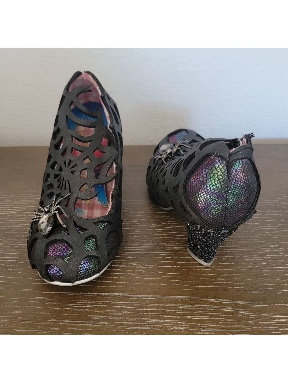Irregular Choice Black Spiderweb Heels Pumps Size 6 - Picture 2 of 5